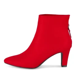 Bottines ROUGE Femme Motif Uni Fermeture éclair