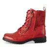 Bottines ROUGE Femme Motif Uni Lacets