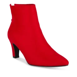 Bottines ROUGE Femme Motif Uni Fermeture éclair