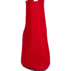 Bottines ROUGE Femme Motif Uni Fermeture éclair