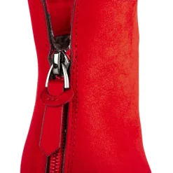 Bottines ROUGE Femme Motif Uni Fermeture éclair