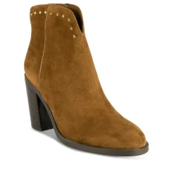 Bottines Santiag MARRON Femme Motif Clouté Fermeture éclair