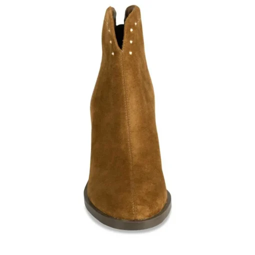 Bottines Santiag MARRON Femme Motif Clouté Fermeture éclair