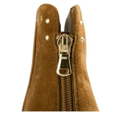 Bottines Santiag MARRON Femme Motif Clouté Fermeture éclair