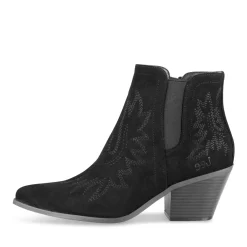 Bottines Santiag NOIR Femme Motif Uni Fermeture éclair