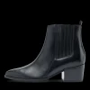 Bottines Santiag NOIR Femme CUIR Motif Uni Fermeture éclair