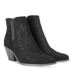 Bottines Santiag NOIR Femme Motif Uni Fermeture éclair
