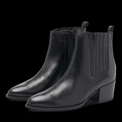 Bottines Santiag NOIR Femme CUIR Motif Uni Fermeture éclair