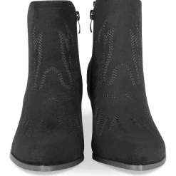 Bottines Santiag NOIR Femme Motif Uni Fermeture éclair