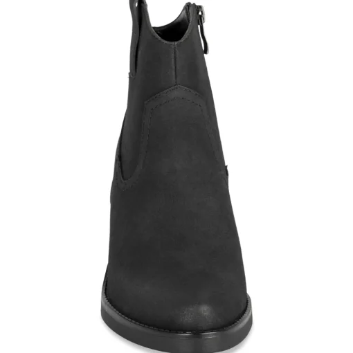 Bottines Santiag NOIR Femme Motif Uni Fermeture éclair