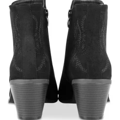 Bottines Santiag NOIR Femme Motif Uni Fermeture éclair