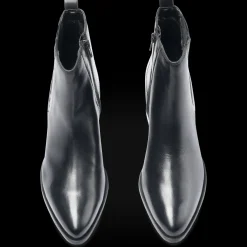 Bottines Santiag NOIR Femme CUIR Motif Uni Fermeture éclair
