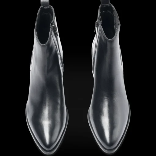 Bottines Santiag NOIR Femme CUIR Motif Uni Fermeture éclair