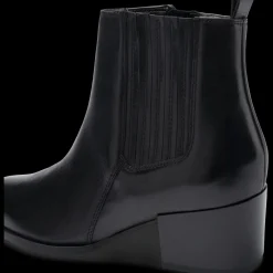 Bottines Santiag NOIR Femme CUIR Motif Uni Fermeture éclair