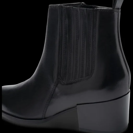 Bottines Santiag NOIR Femme CUIR Motif Uni Fermeture éclair