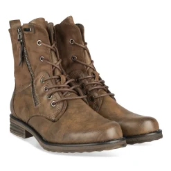 Bottines TAUPE Femme Motif Uni Lacets