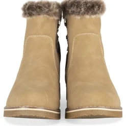 Bottines TAUPE Femme Motif Fausse Fourrure Fermeture éclair