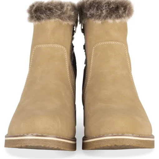 Bottines TAUPE Femme Motif Fausse Fourrure Fermeture éclair