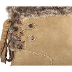 Bottines TAUPE Femme Motif Fausse Fourrure Fermeture éclair