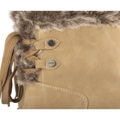 Bottines TAUPE Femme Motif Fausse Fourrure Fermeture éclair