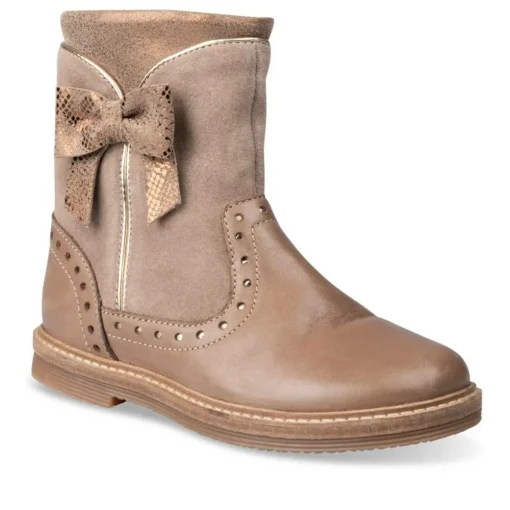 Bottines TAUPE Fille CUIR Fermeture éclair