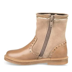 Bottines TAUPE Fille CUIR Fermeture éclair