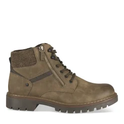Bottines TAUPE Homme Motif Uni Lacets + Fermeture éclair