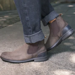 Bottines TAUPE Homme Motif Uni A Enfiler