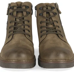 Bottines TAUPE Homme Motif Uni Lacets + Fermeture éclair