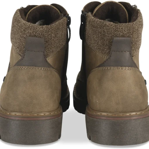 Bottines TAUPE Homme Motif Uni Lacets + Fermeture éclair