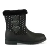 Bottines Toile NOIR Fille Motif A Pois Fermeture éclair