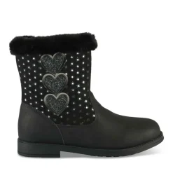Bottines Toile NOIR Fille Motif A Pois Fermeture éclair