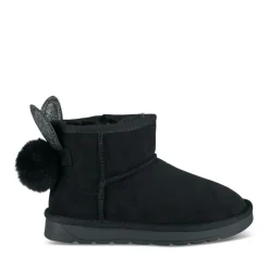 Bottines Toile NOIR Fille Motif Paillettes A Enfiler