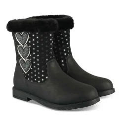 Bottines Toile NOIR Fille Motif A Pois Fermeture éclair