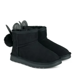 Bottines Toile NOIR Fille Motif Paillettes A Enfiler