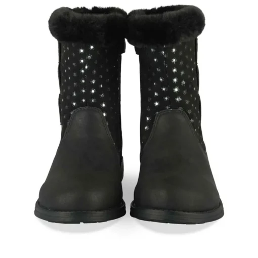 Bottines Toile NOIR Fille Motif A Pois Fermeture éclair