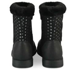 Bottines Toile NOIR Fille Motif A Pois Fermeture éclair
