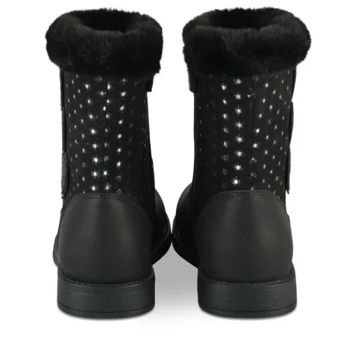 Bottines Toile NOIR Fille Motif A Pois Fermeture éclair