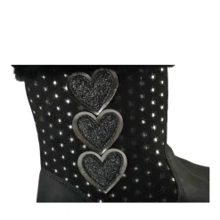 Bottines Toile NOIR Fille Motif A Pois Fermeture éclair
