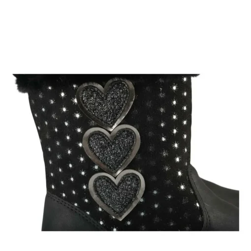 Bottines Toile NOIR Fille Motif A Pois Fermeture éclair