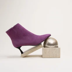 Bottines VIOLET Femme CUIR Motif Uni Fermeture éclair