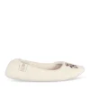 Chaussons Ballerine BEIGE Femme Motif Fleuri A Enfiler