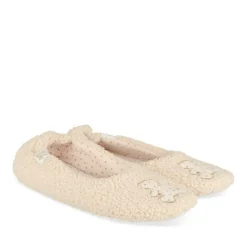 Chaussons Ballerine BEIGE Femme Motif Uni A Enfiler
