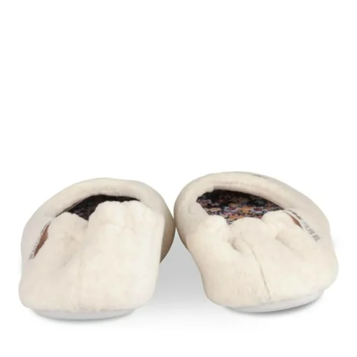 Chaussons Ballerine BEIGE Femme Motif Fleuri A Enfiler
