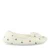Chaussons Ballerine BLANC Femme Motif Animal A Enfiler