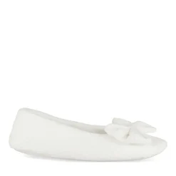 Chaussons Ballerine BLANC Femme Motif Uni A Enfiler