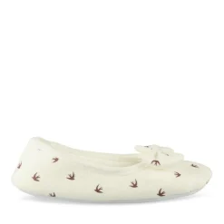 Chaussons Ballerine BLANC Femme Motif Animal A Enfiler
