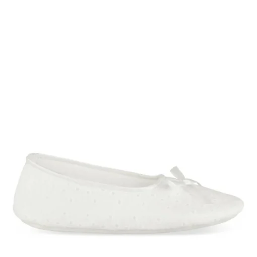 Chaussons Ballerine BLANC Femme Motif Uni A Enfiler