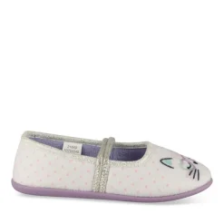 Chaussons Ballerine BLANC Fille Motif Animal A Enfiler