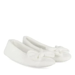 Chaussons Ballerine BLANC Femme Motif Uni A Enfiler